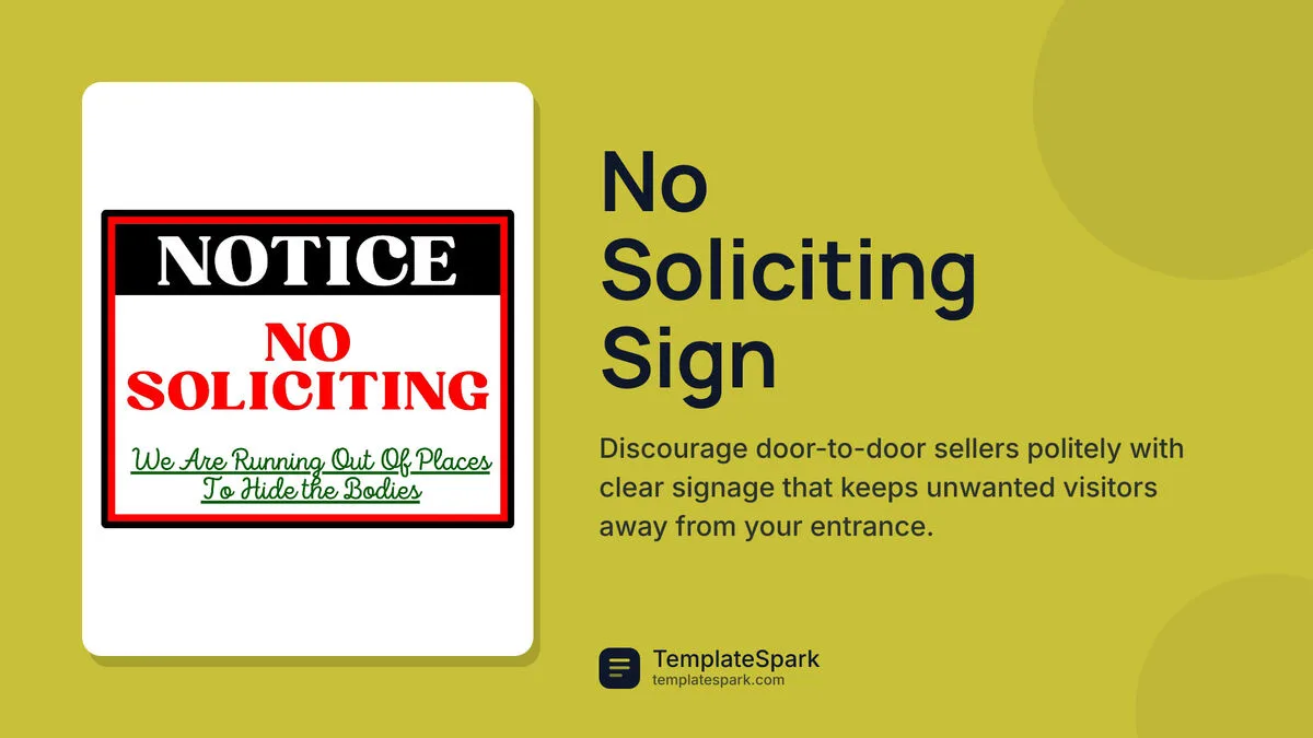 No Soliciting Sign