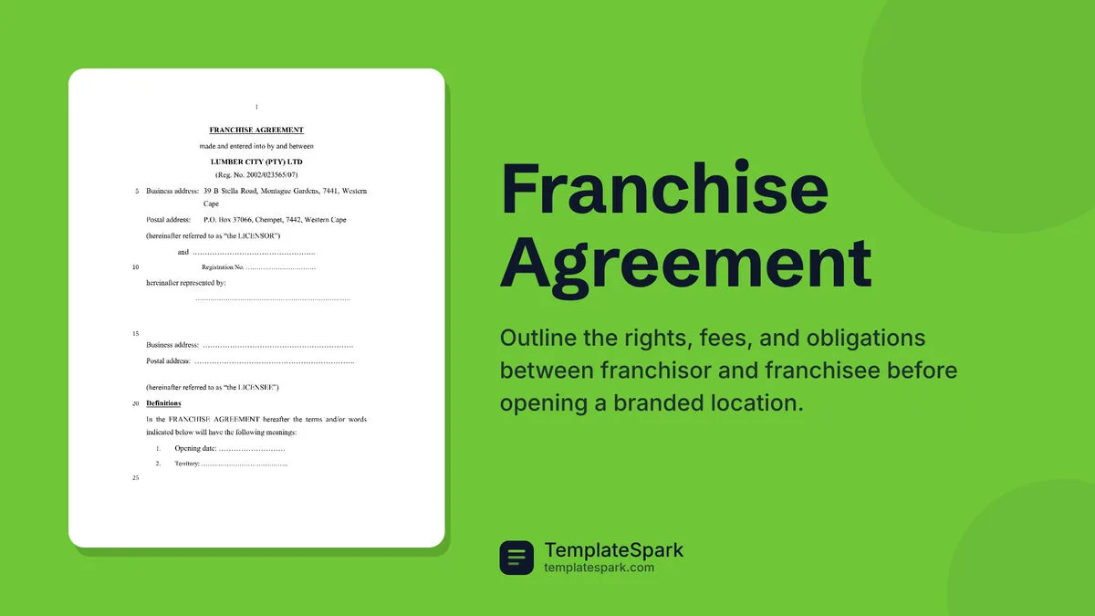 Franchise Agreement Franchise Agreement