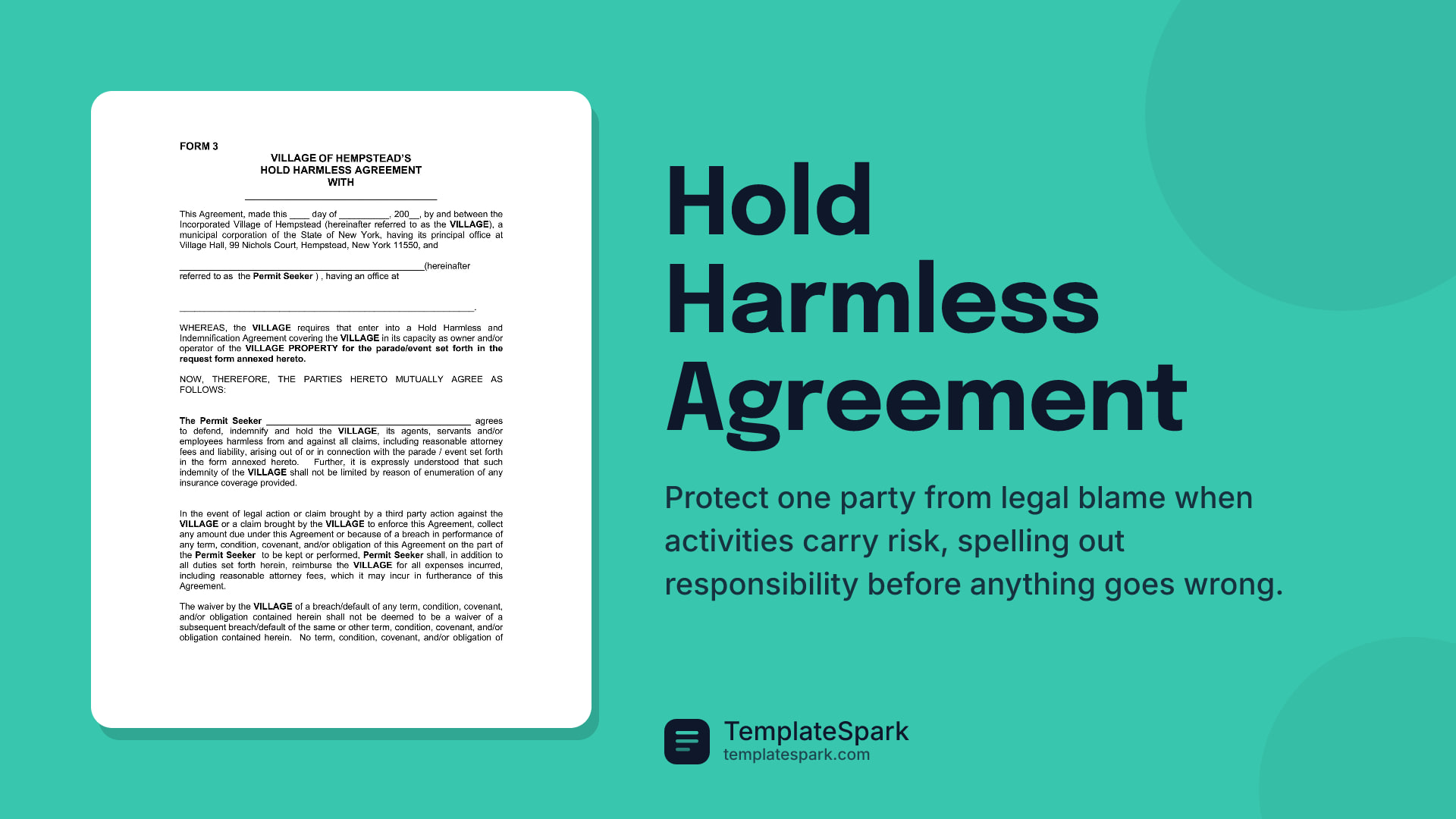 Hold Harmless Agreement