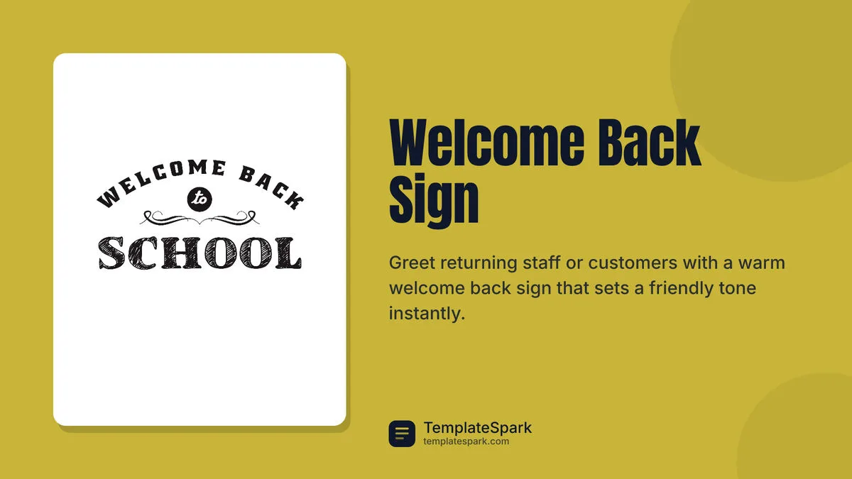 Welcome Back Sign Welcome Back Sign