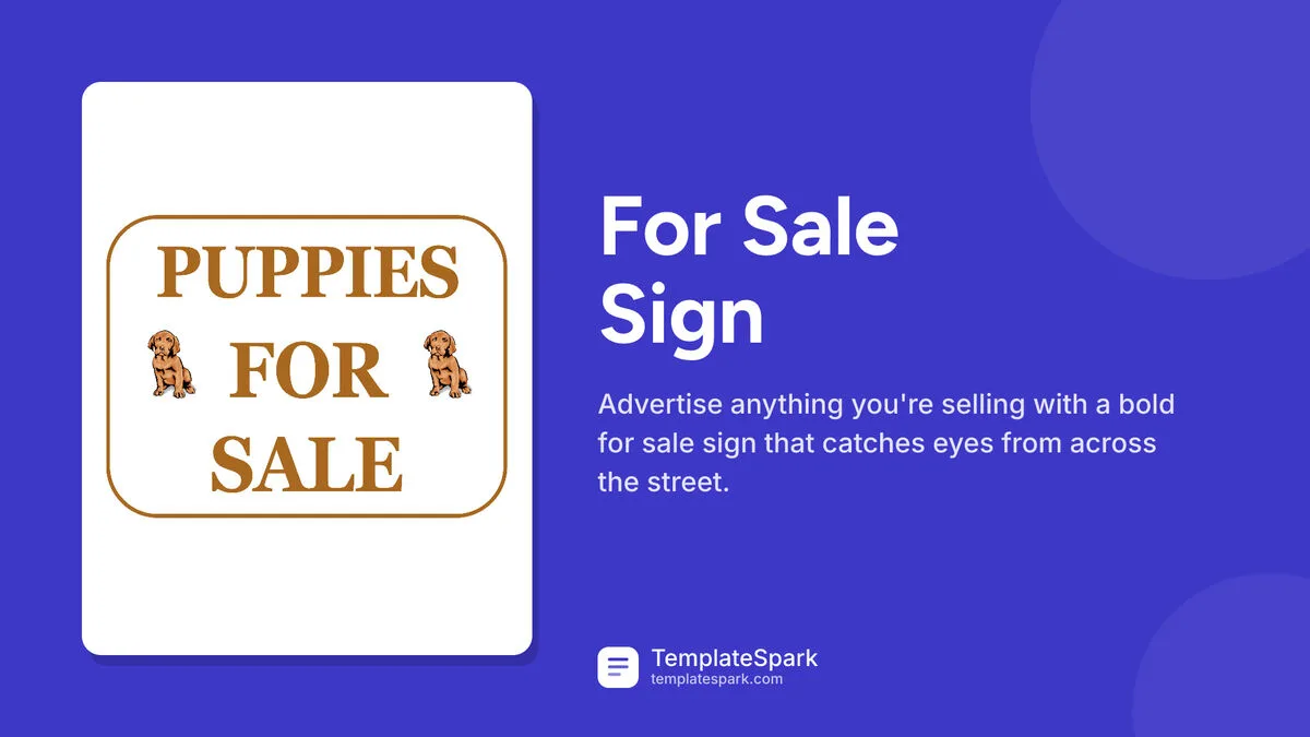For Sale Sign For Sale Sign