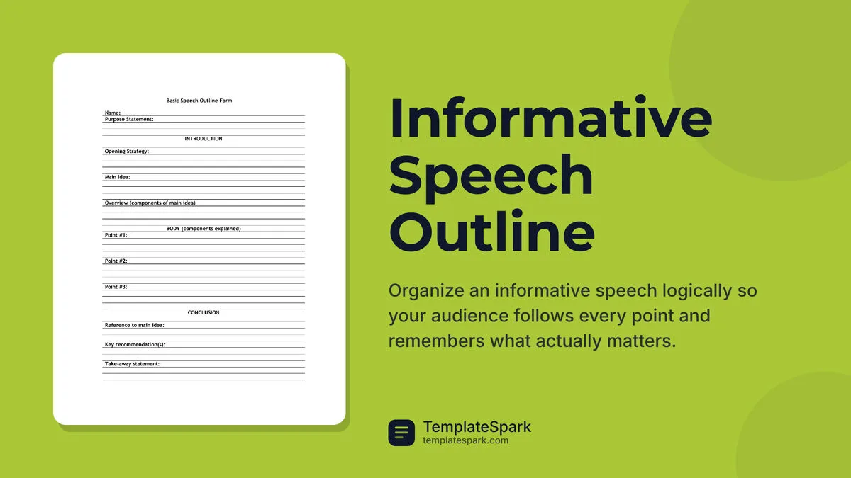Informative Speech Outline Informative Speech Outline