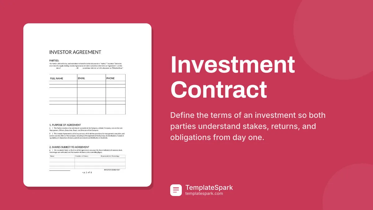Investment Contract Investment Contract