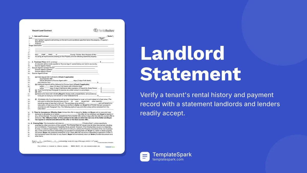 Landlord Statement Landlord Statement