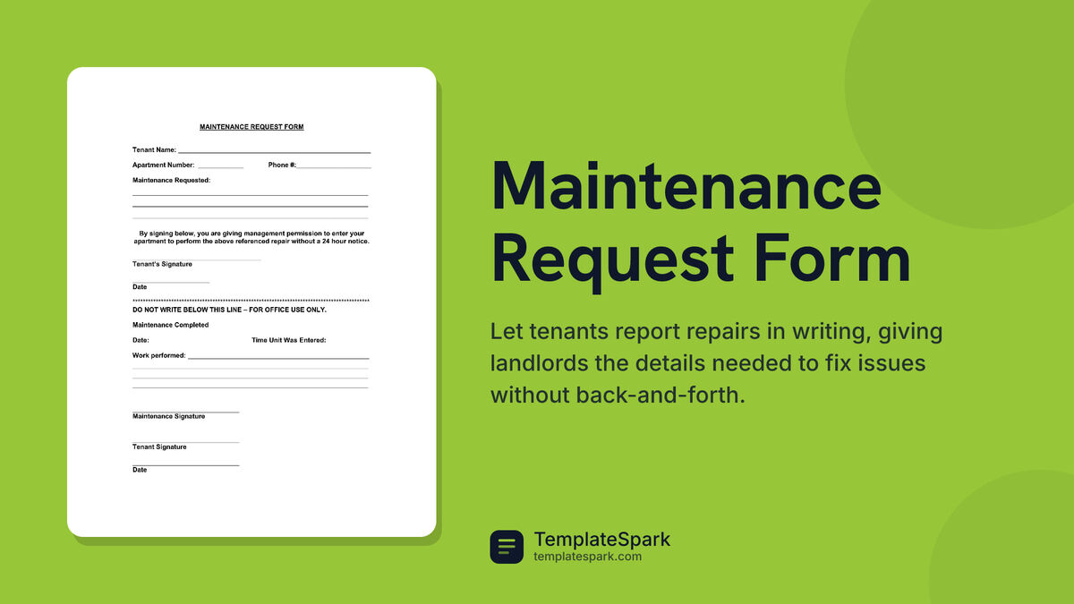 Maintenance Request Form