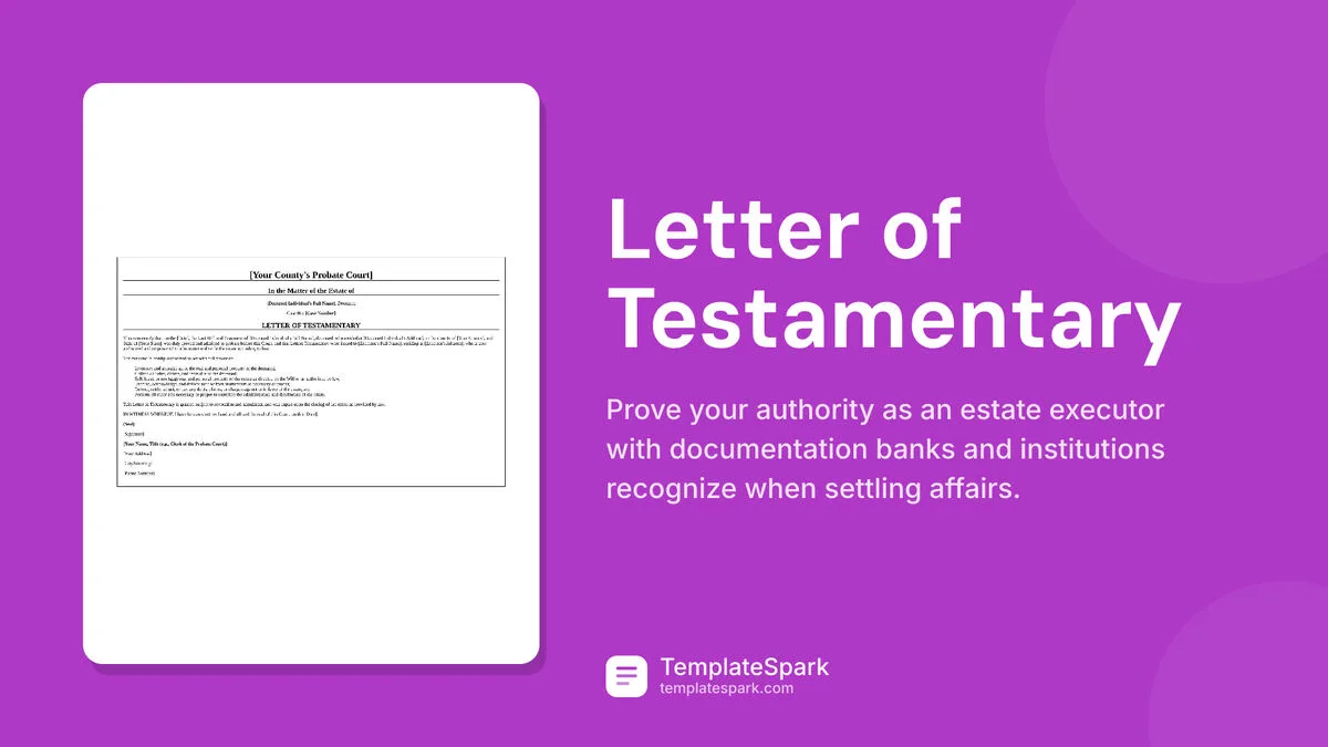 Letter of Testamentary Letter of Testamentary