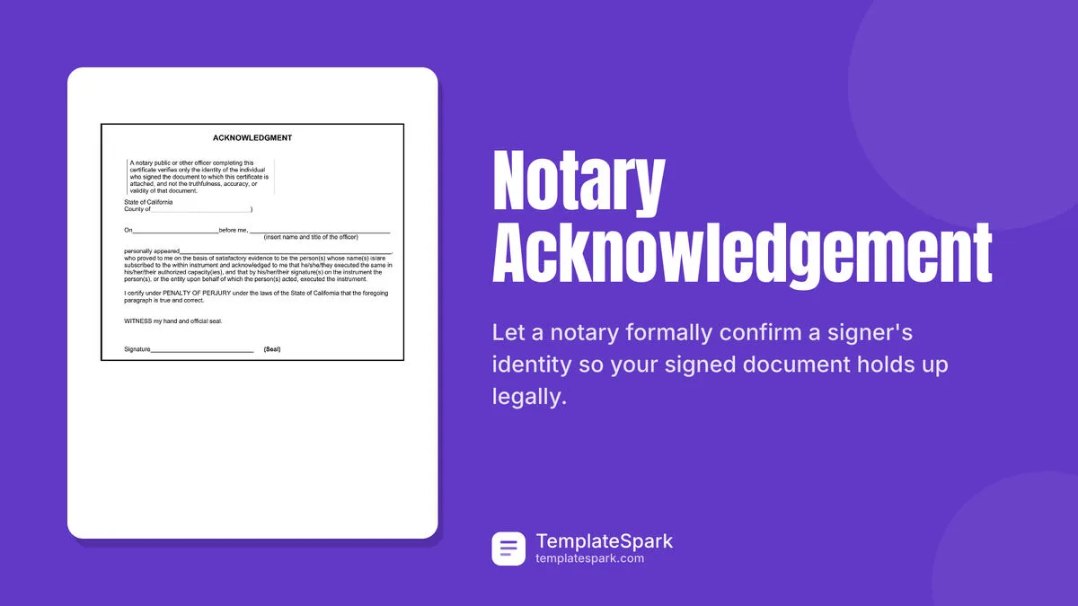 Notary Acknowledgement Notary Acknowledgement