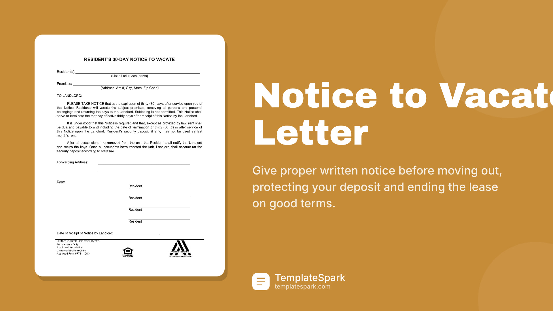 Notice to Vacate Letter preview