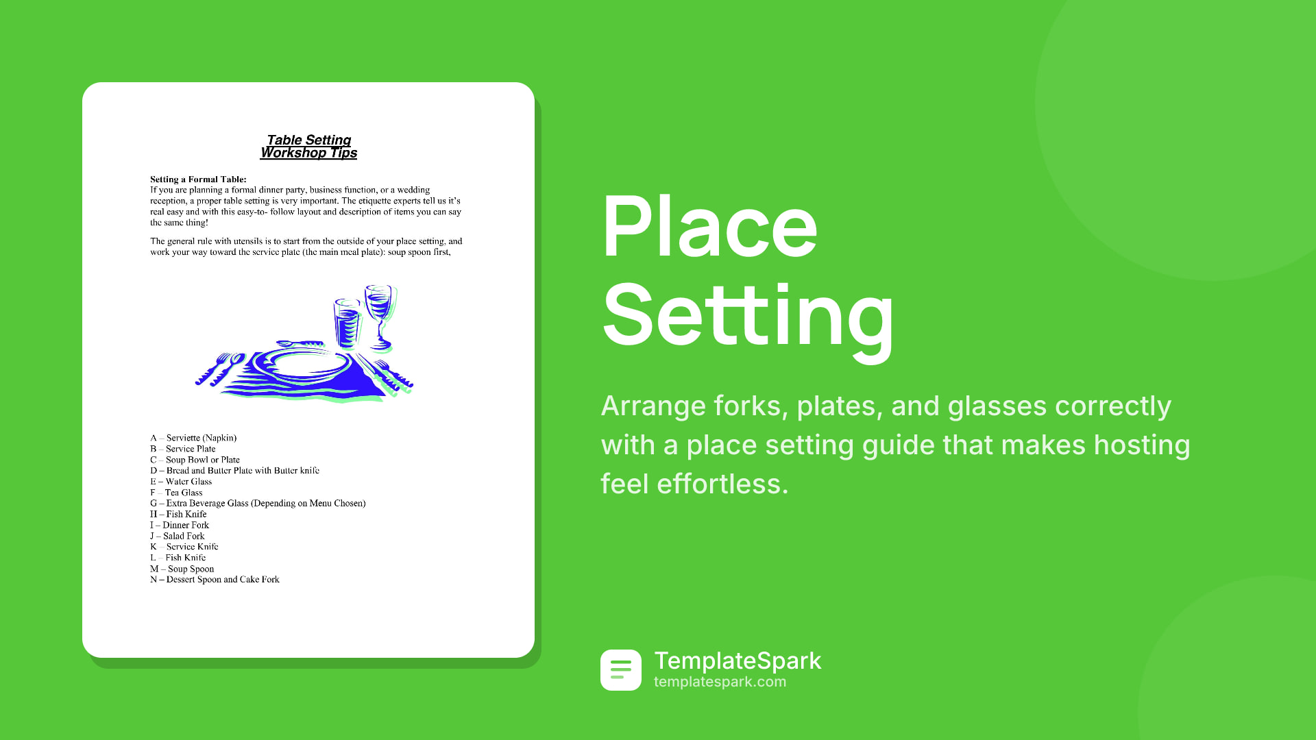 Place Setting preview