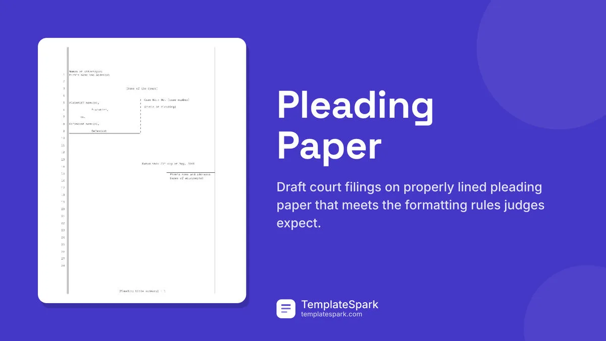 Pleading Paper Pleading Paper