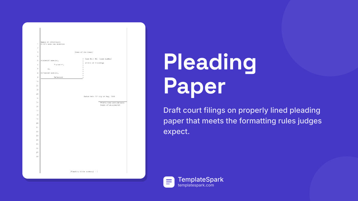 Pleading Paper