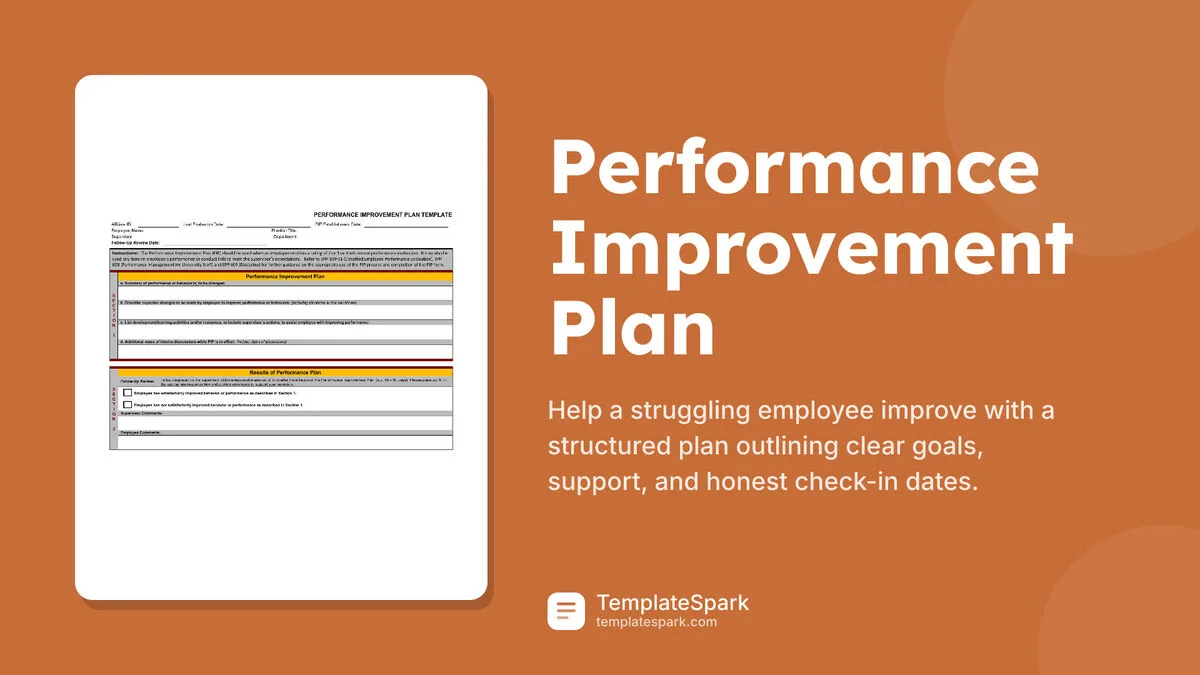 Performance Improvement Plan Performance Improvement Plan