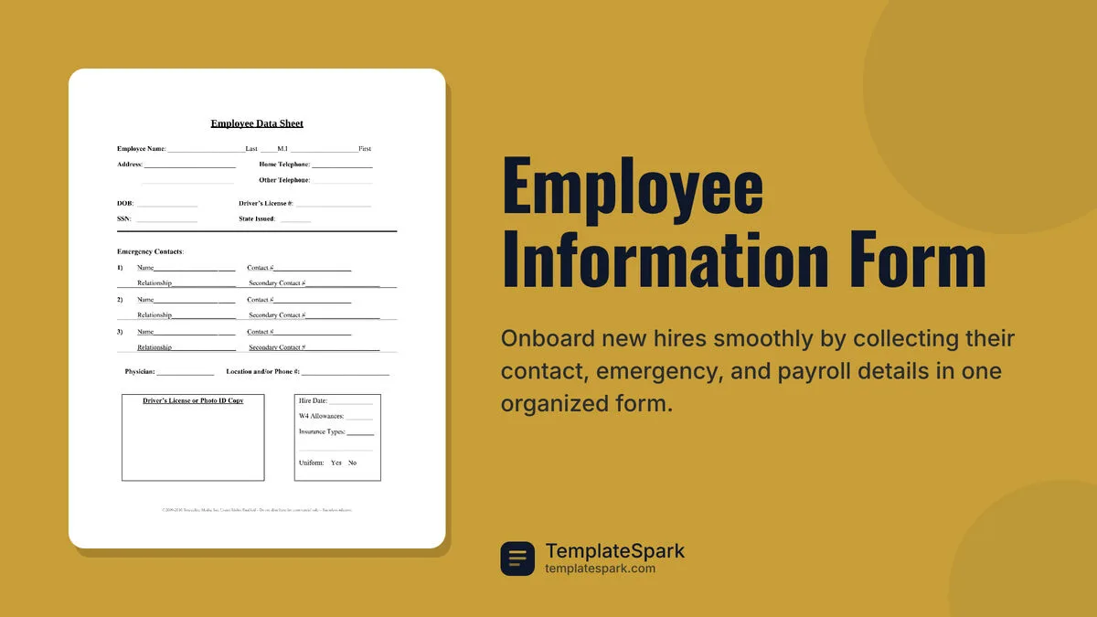Employee Information Form Employee Information Form