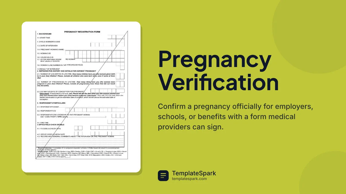 Pregnancy Verification Pregnancy Verification