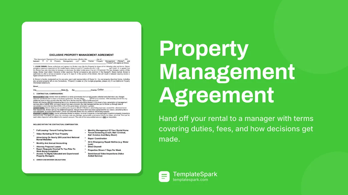 Property Management Agreement Property Management Agreement