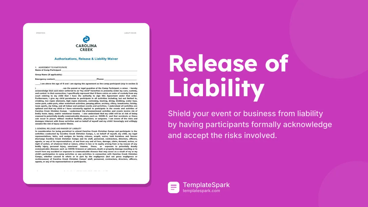 Release of Liability Release of Liability