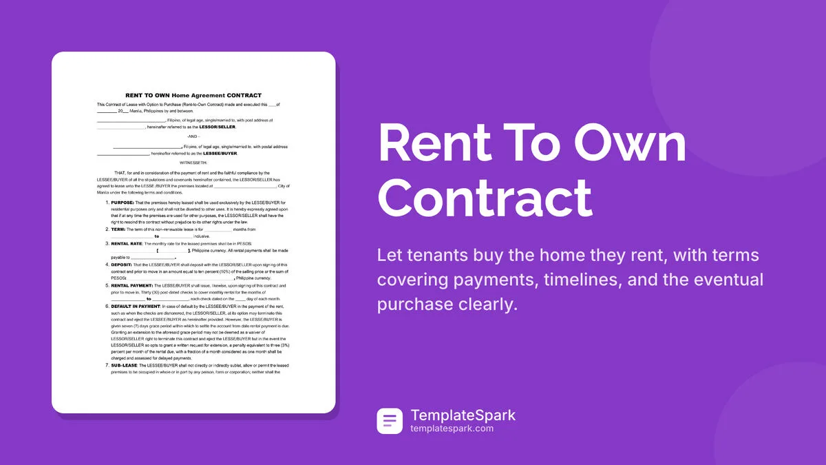 Rent To Own Contract