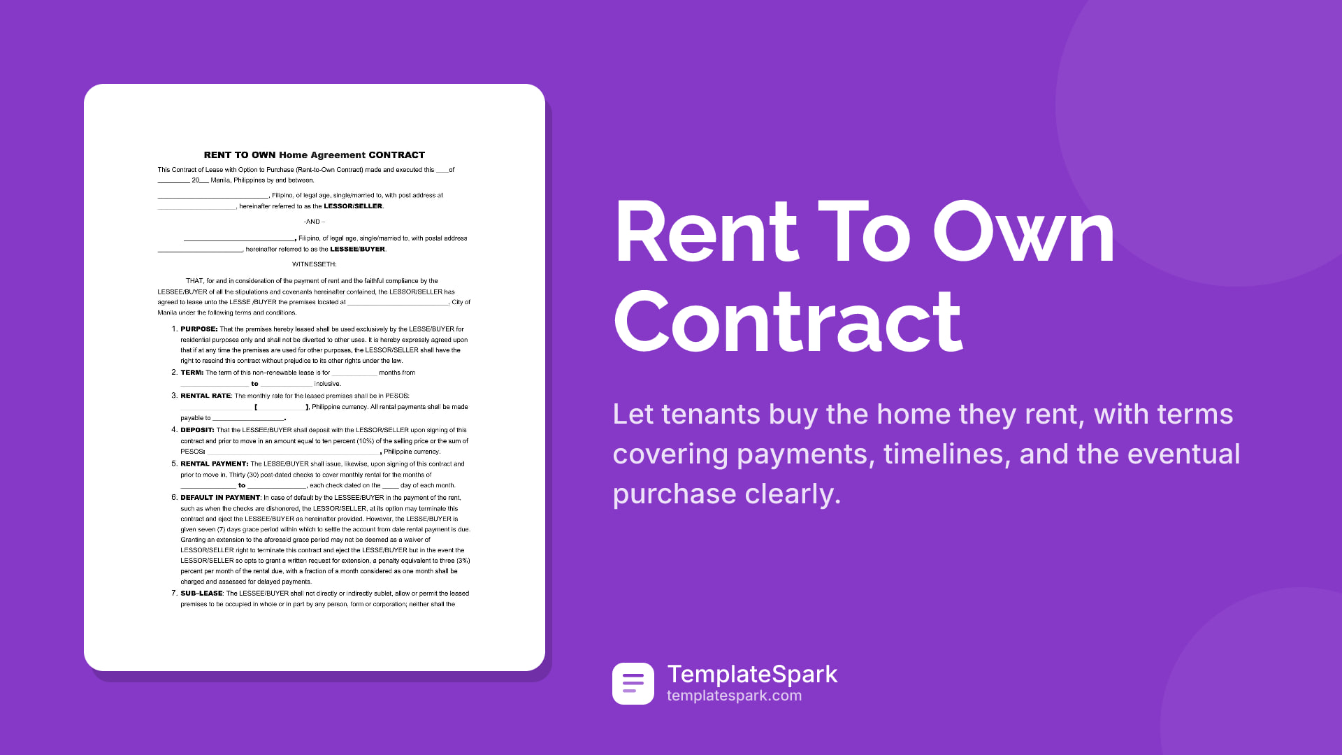 Rent To Own Contract