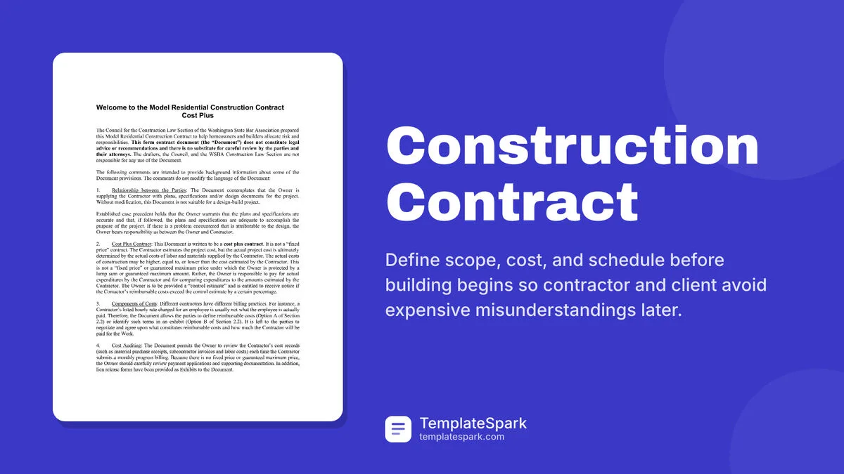 Construction Contract Construction Contract