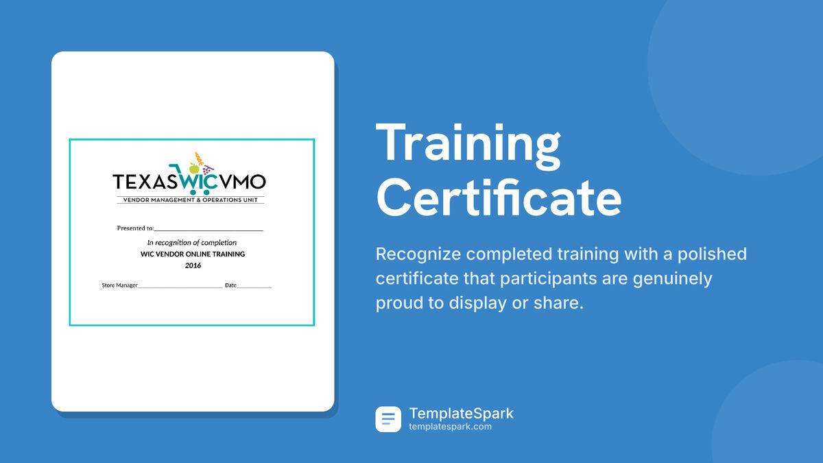 Training Certificate