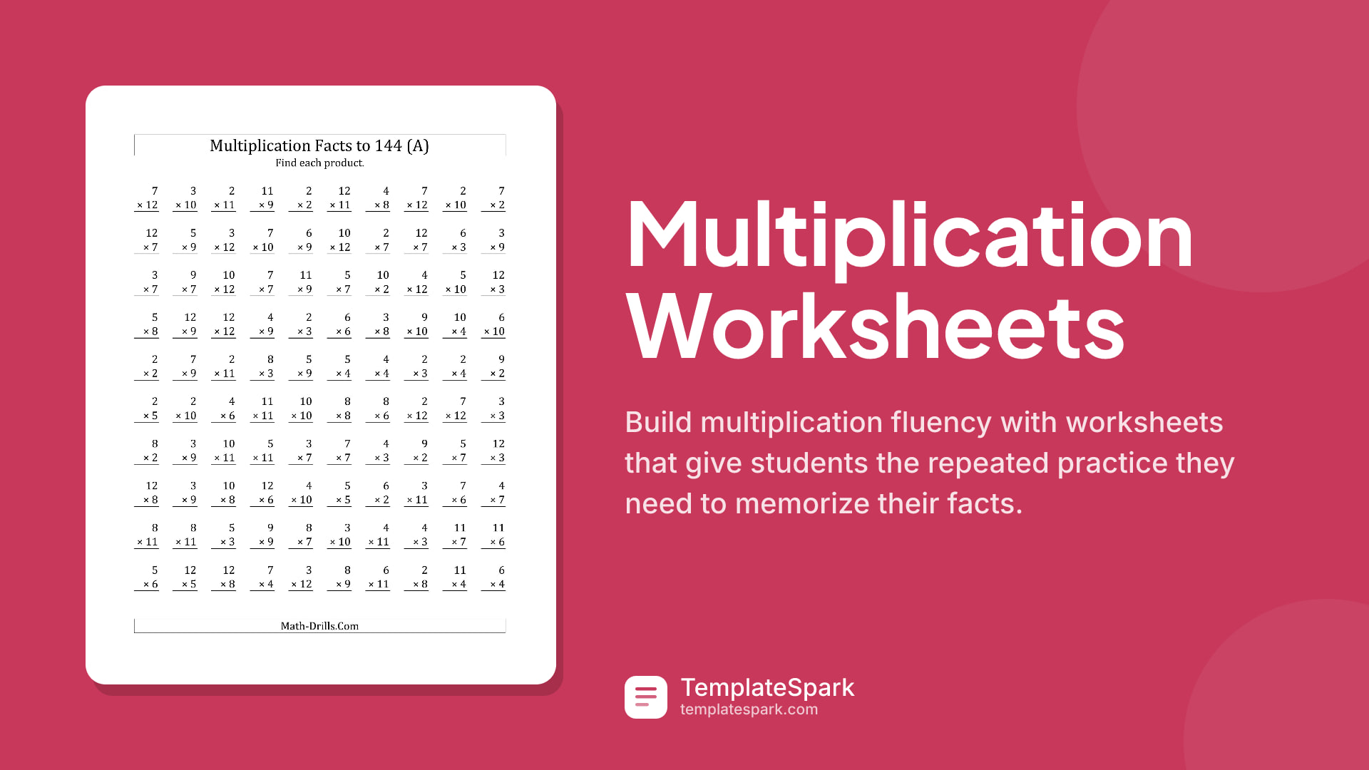 Multiplication Worksheets