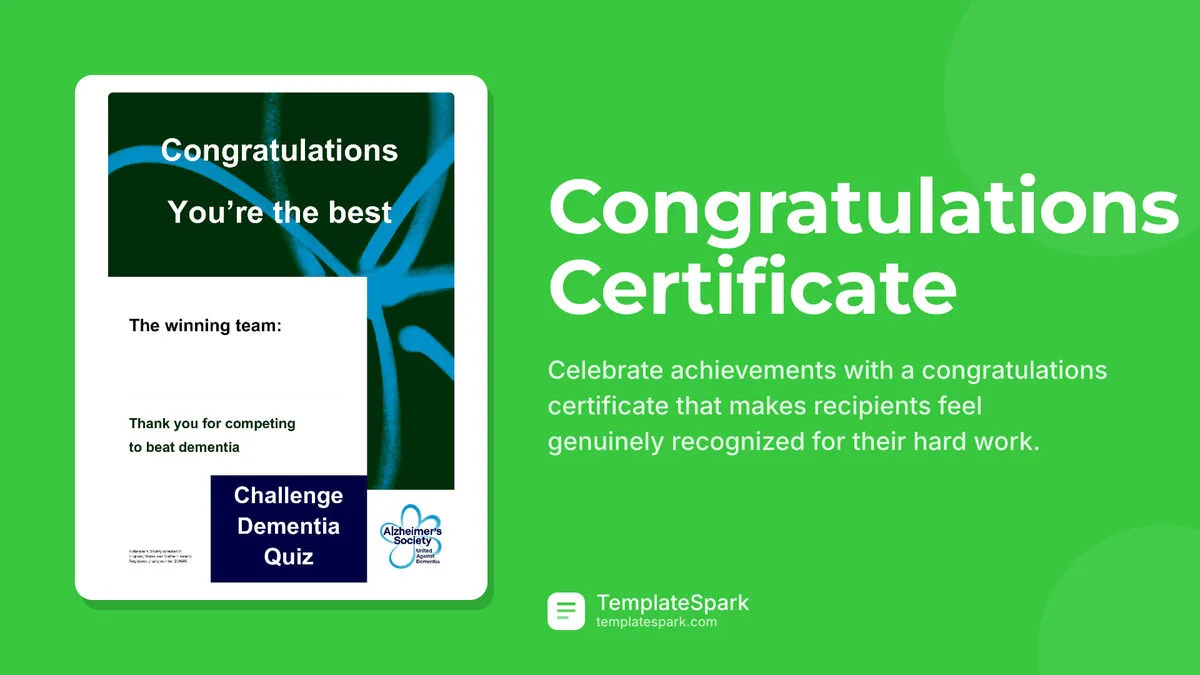 Congratulations Certificate Congratulations Certificate