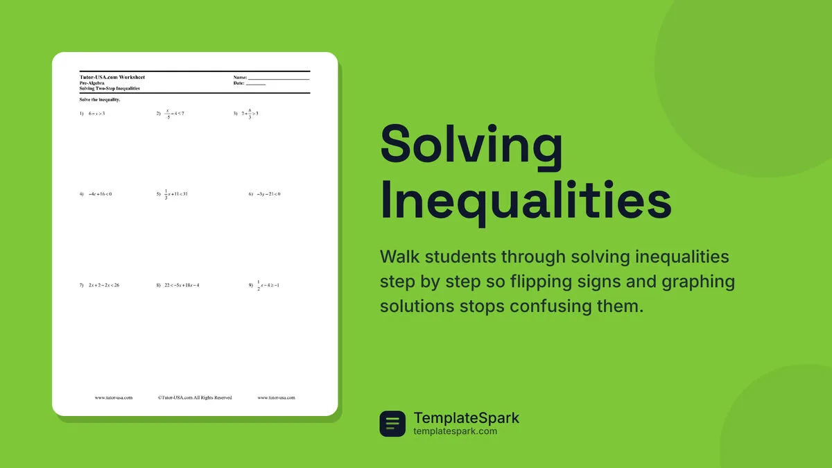 Solving Inequalities Solving Inequalities