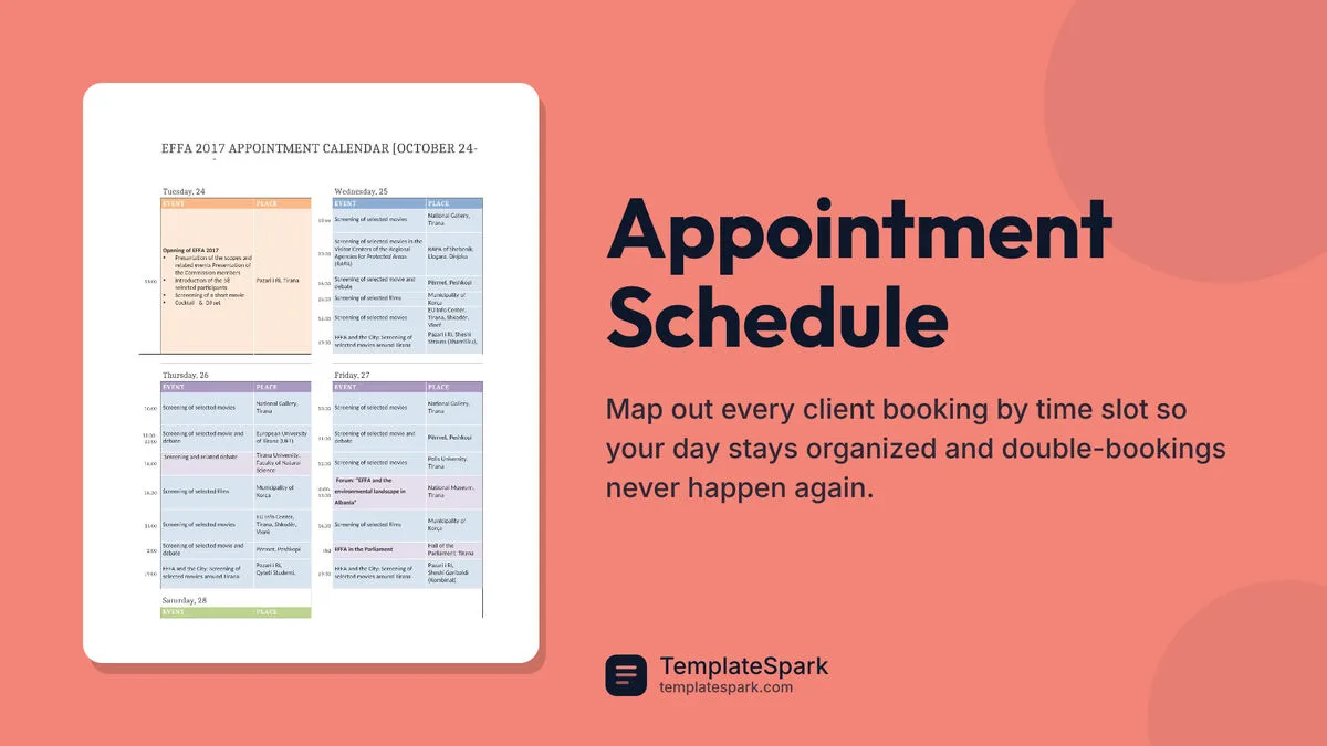 Appointment Schedule Appointment Schedule