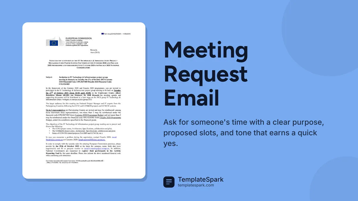 Meeting Request Email Meeting Request Email