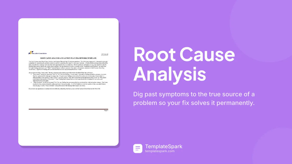 Root Cause Analysis Root Cause Analysis