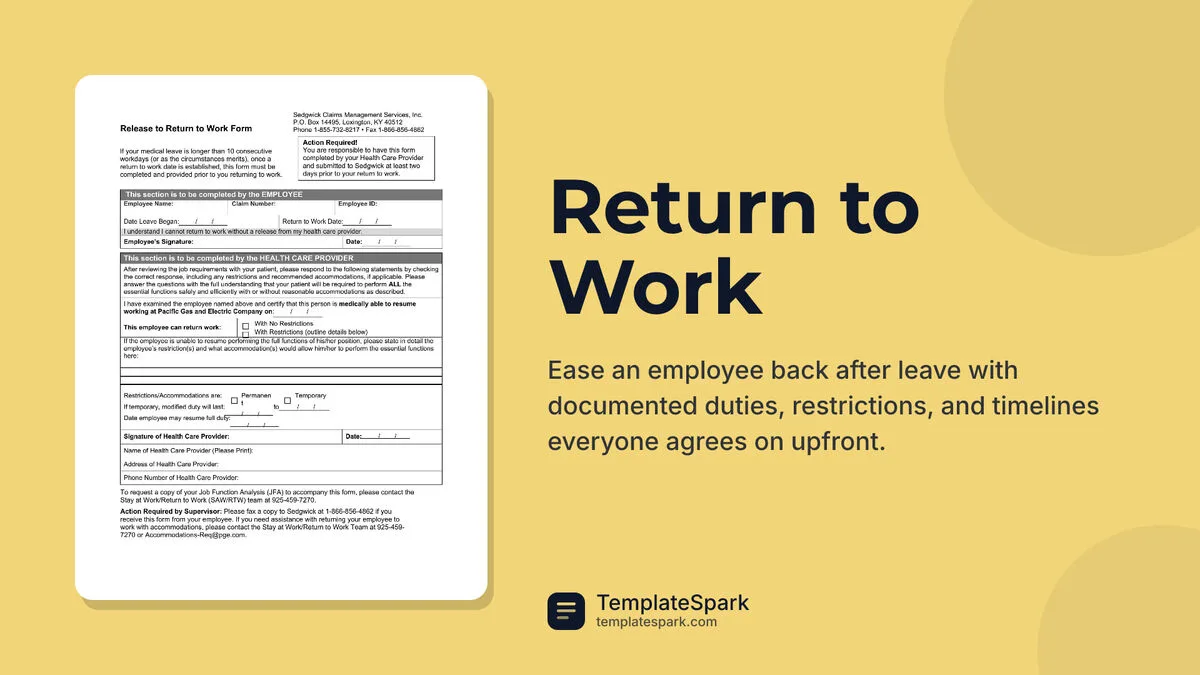 Return to Work Return to Work