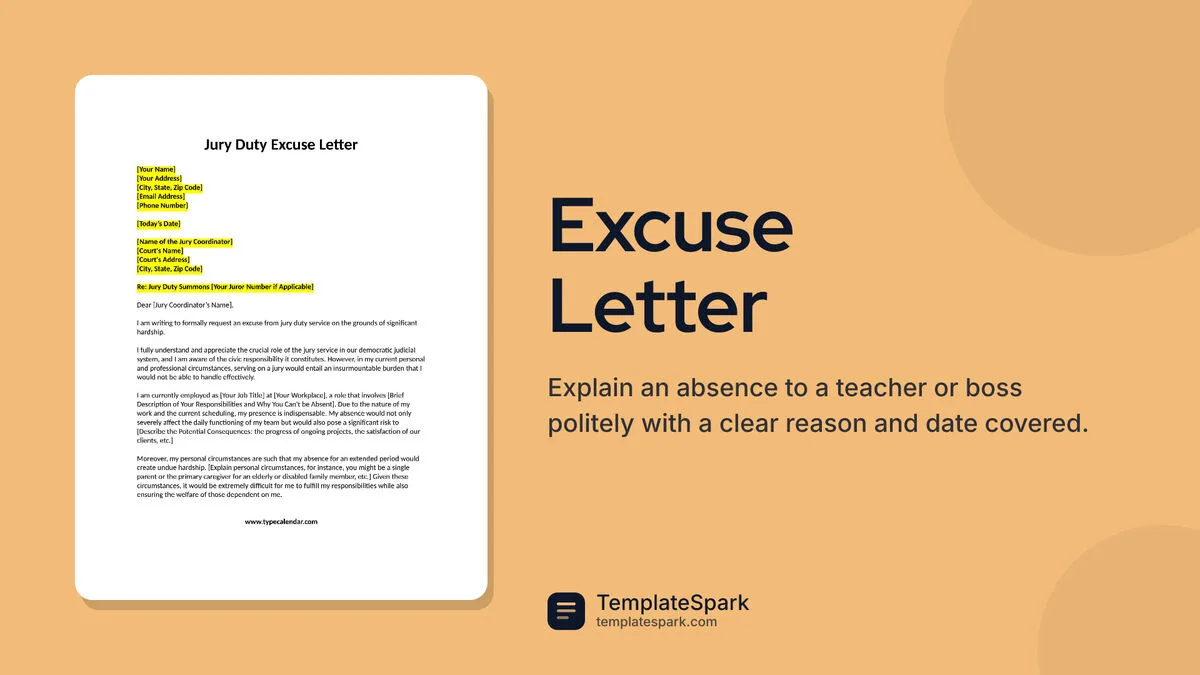Excuse Letter Excuse Letter