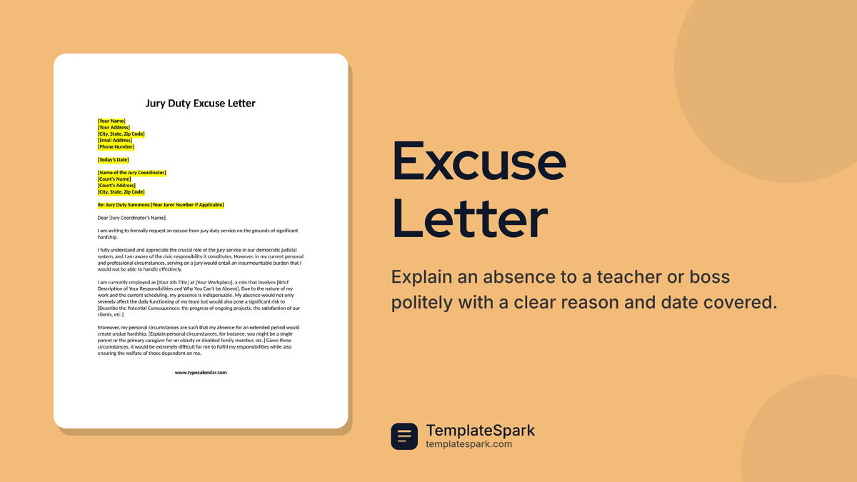 Excuse Letter