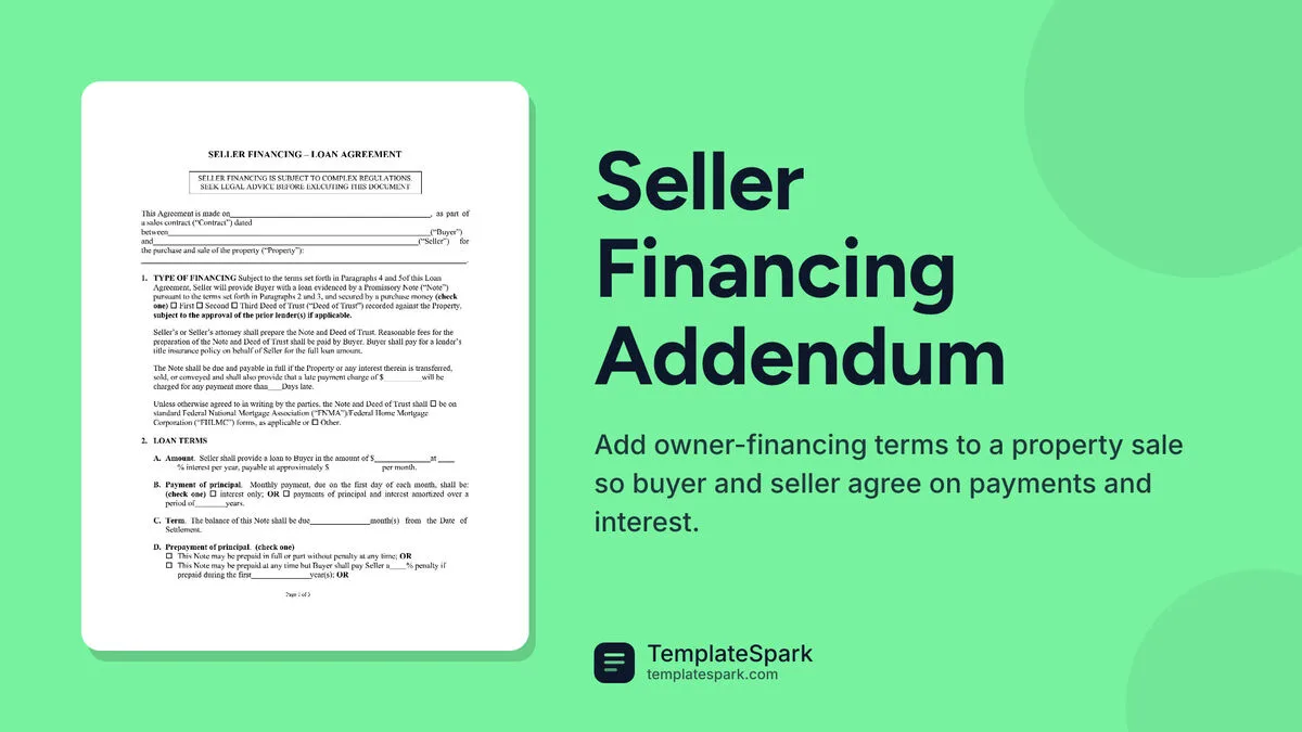 Seller Financing Addendum
