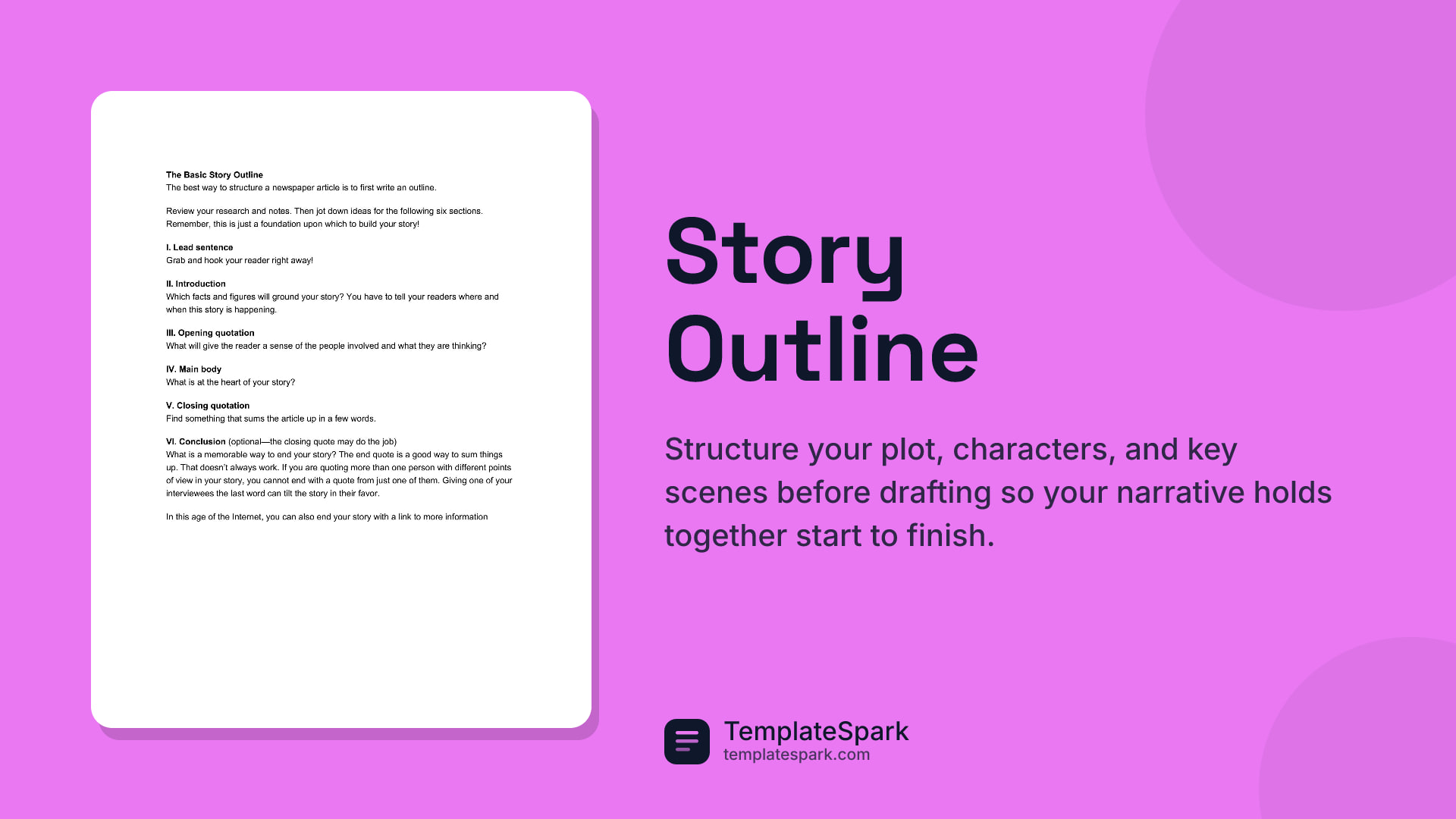 Story Outline preview
