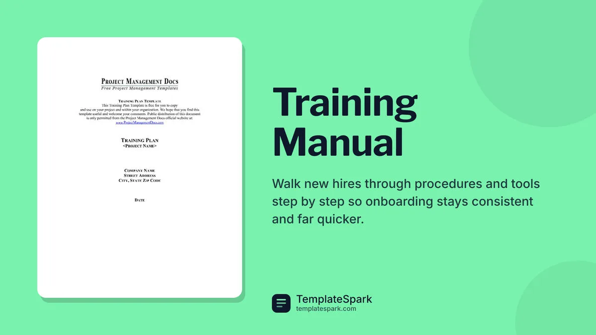 Training Manual Training Manual