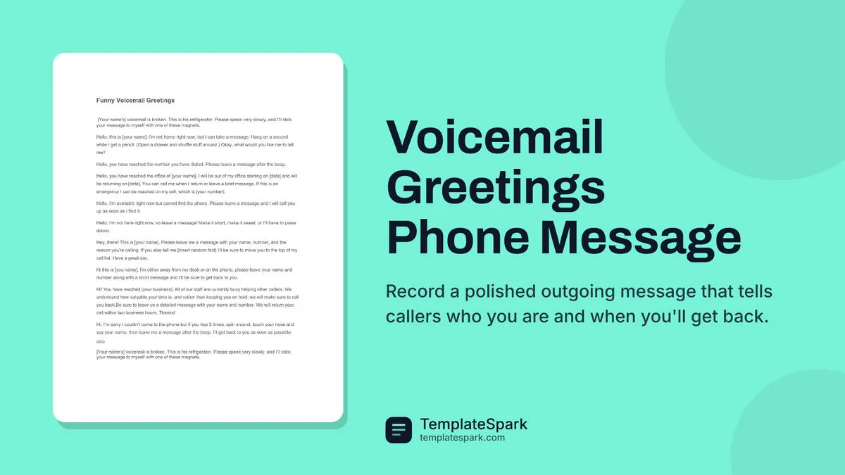 Voicemail Greetings Phone Message Voicemail Greetings Phone Message