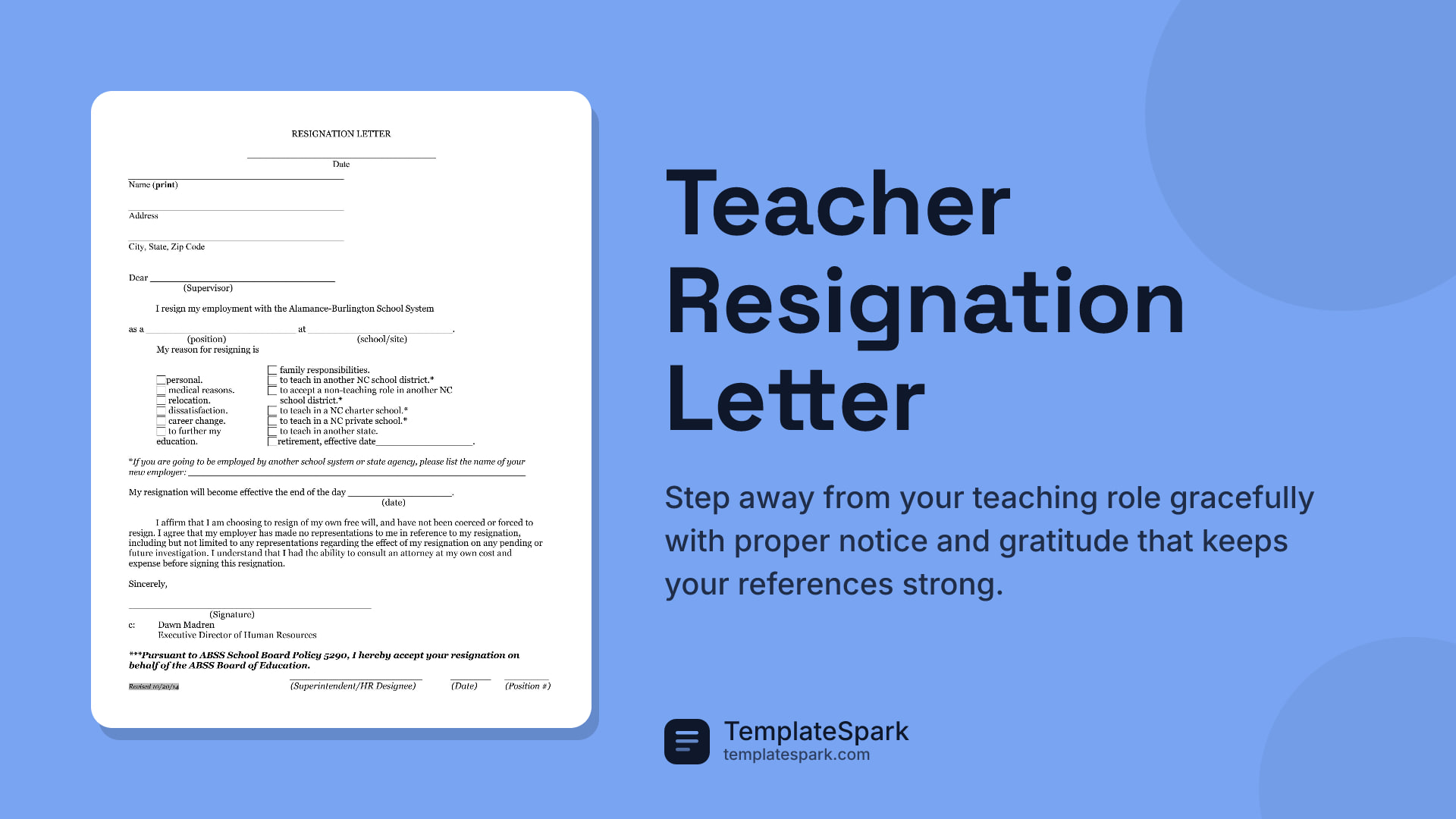 Teacher Resignation Letter preview