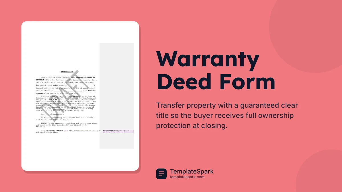 Warranty Deed Form Warranty Deed Form