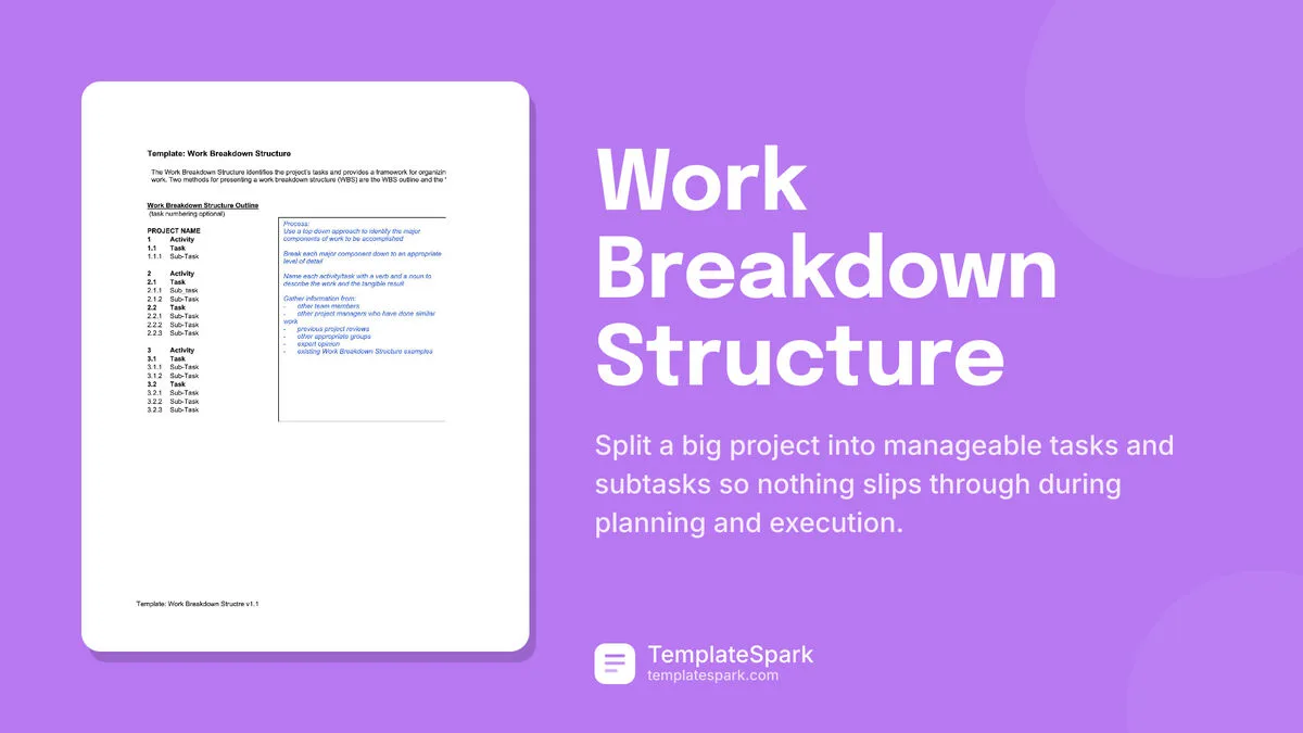 Work Breakdown Structure Work Breakdown Structure