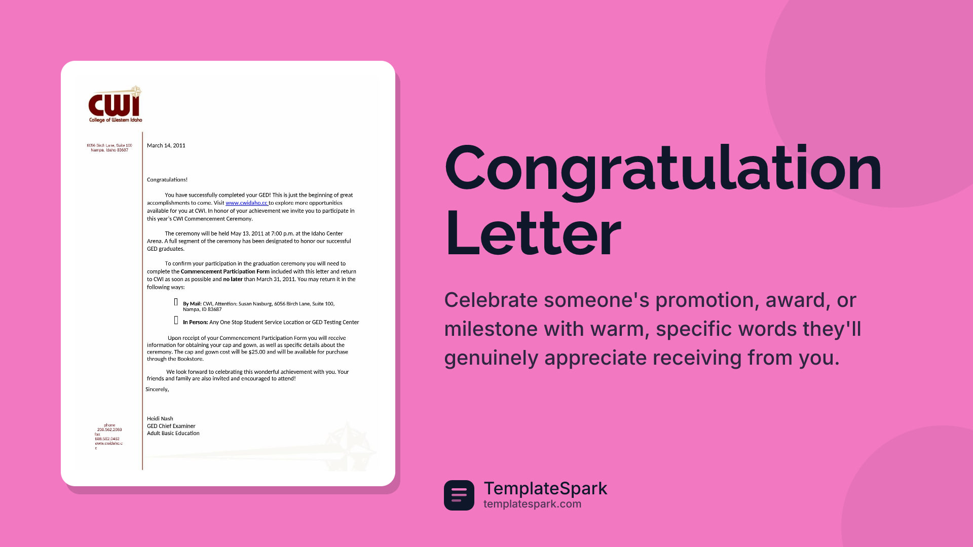 Congratulation Letter