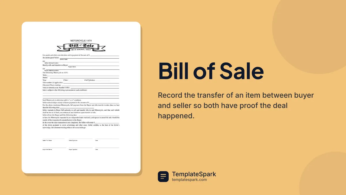 Bill of Sale Bill of Sale