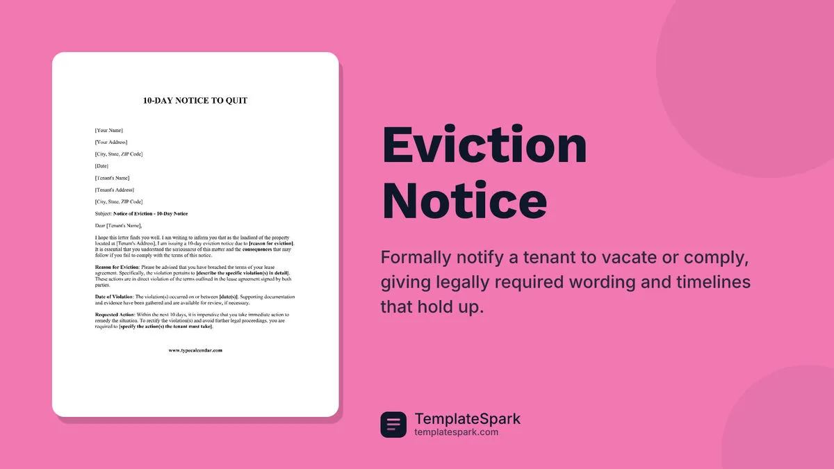 Eviction Notice Eviction Notice
