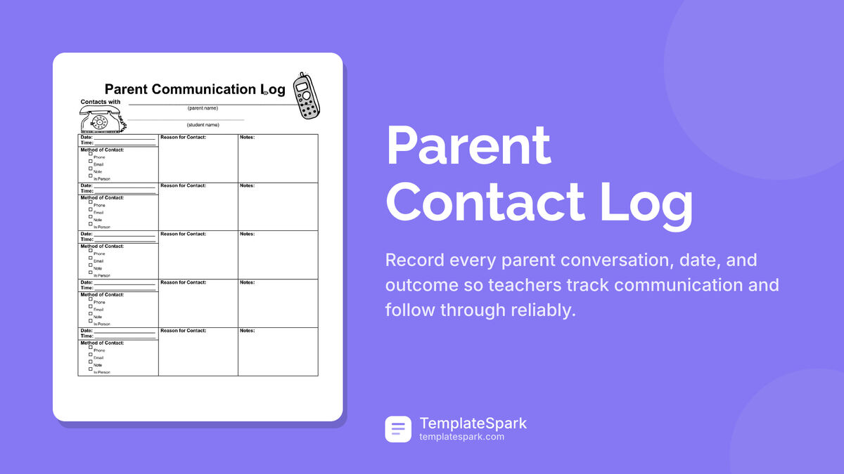 Parent Contact Log