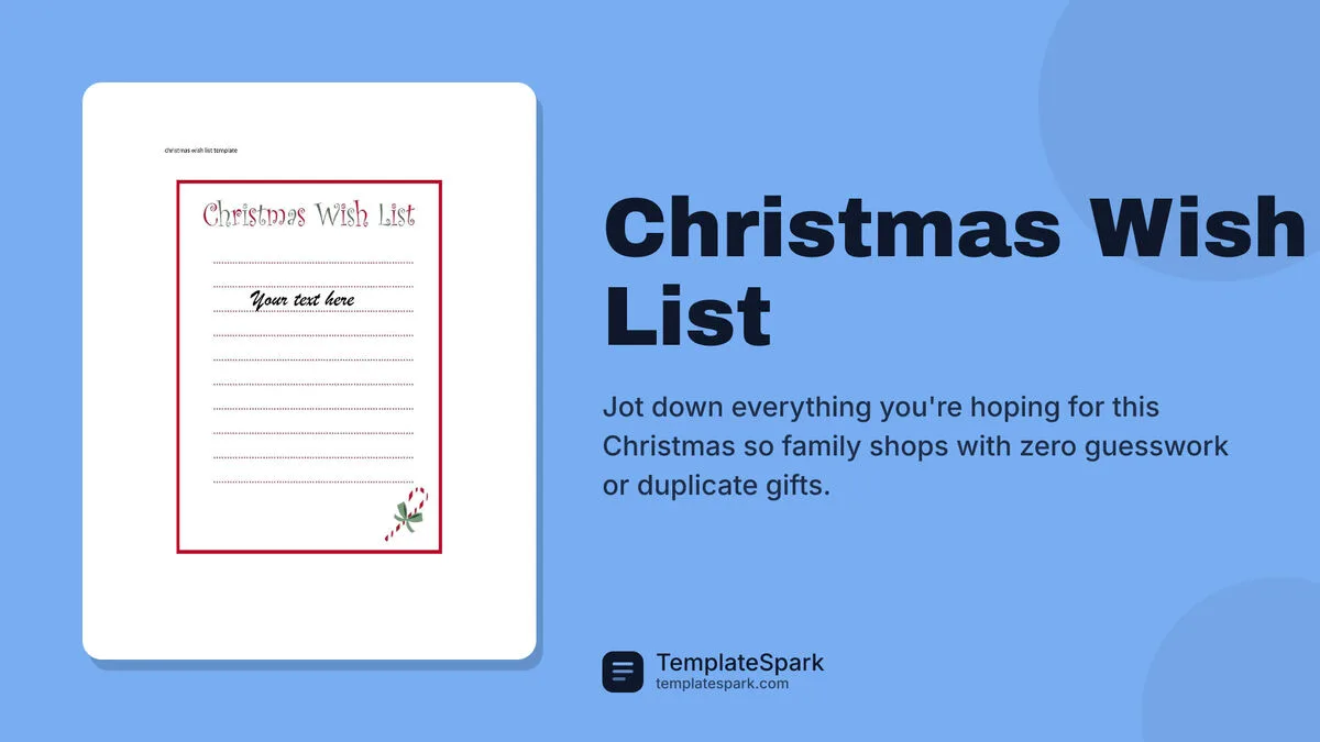 Christmas Wish List Christmas Wish List