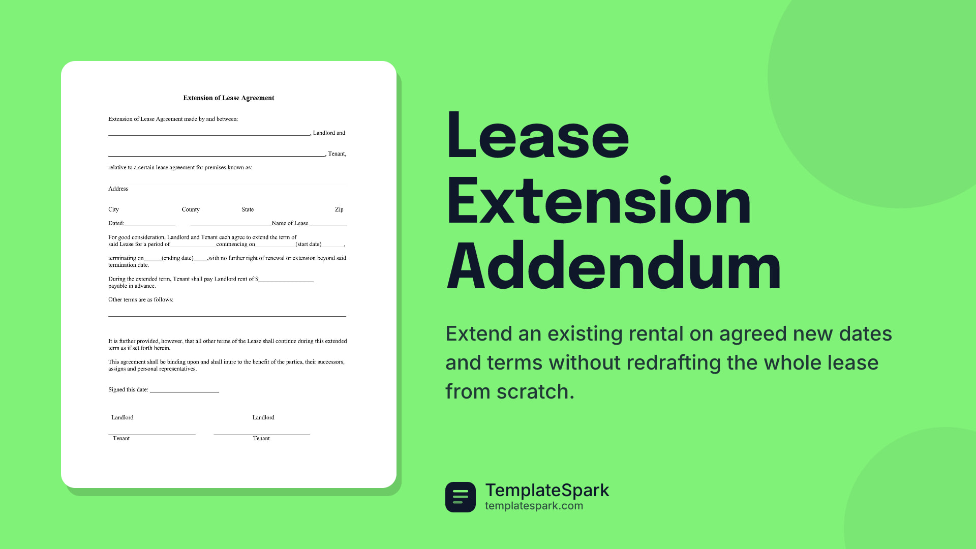 Lease Extension Addendum