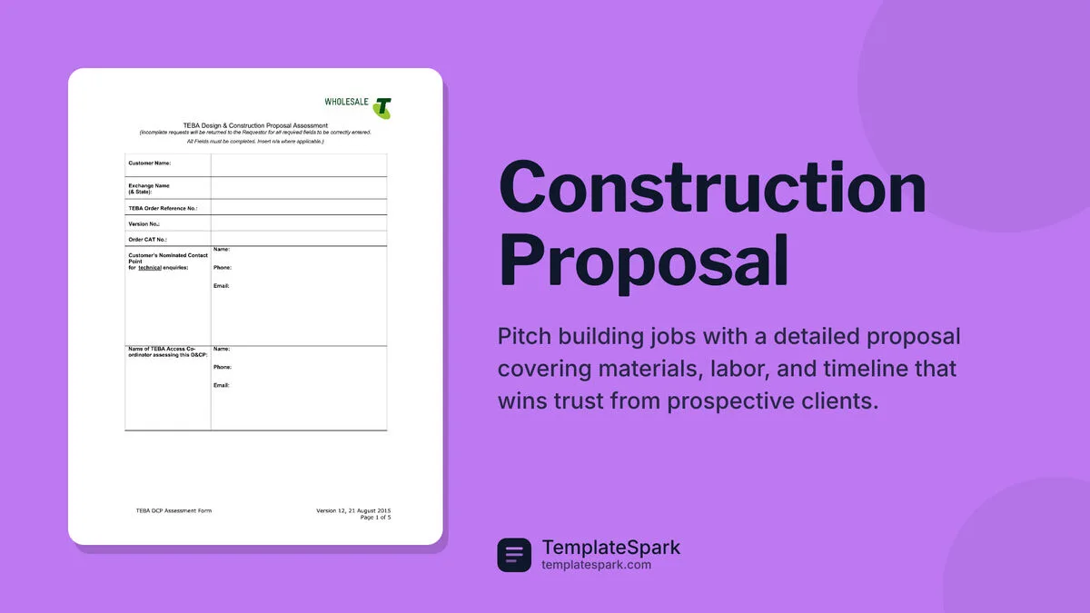 Construction Proposal Construction Proposal