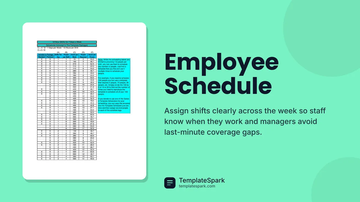 Employee Schedule Employee Schedule