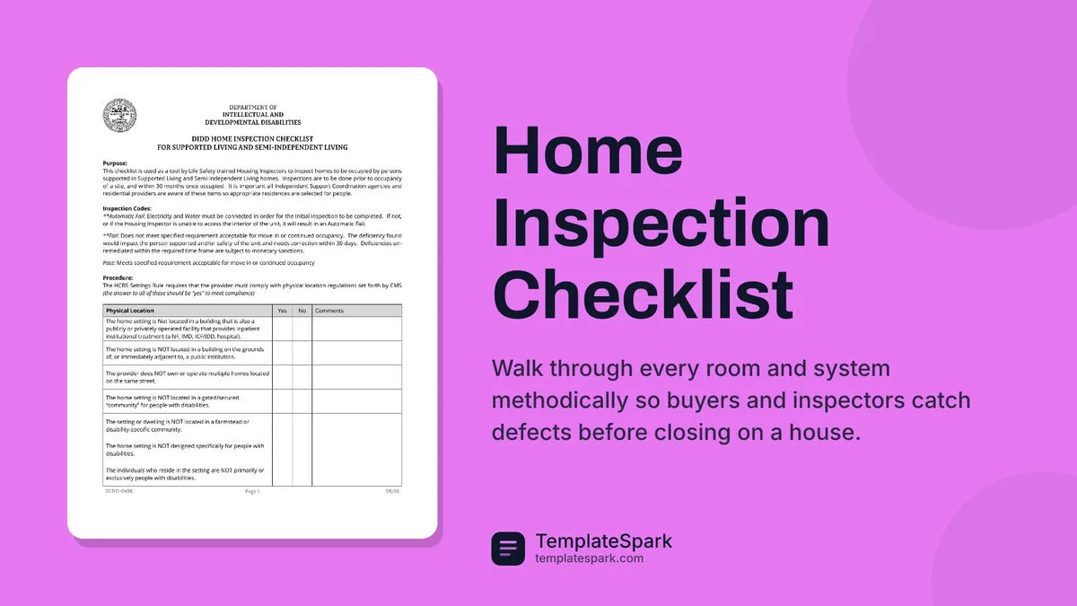 Home Inspection Checklist Home Inspection Checklist