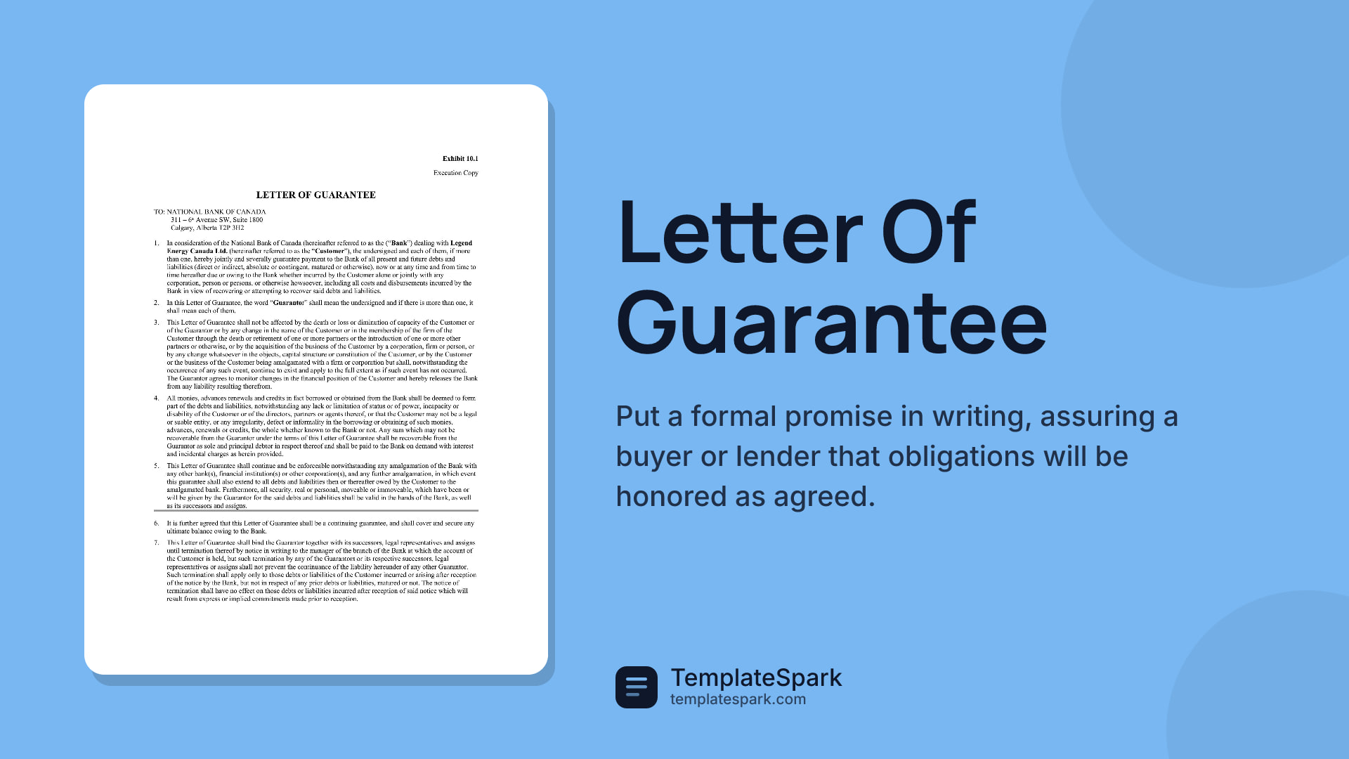 Letter Of Guarantee
